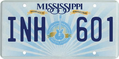MS license plate INH601