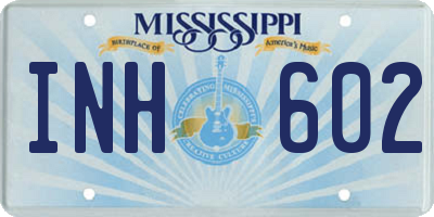MS license plate INH602