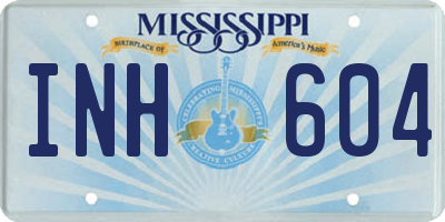 MS license plate INH604