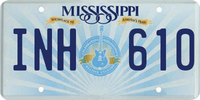 MS license plate INH610