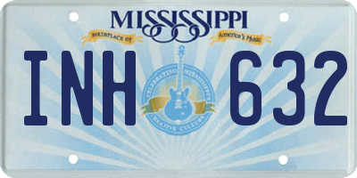 MS license plate INH632