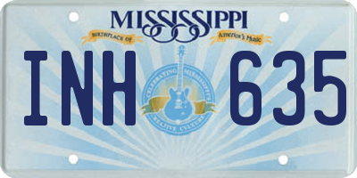 MS license plate INH635