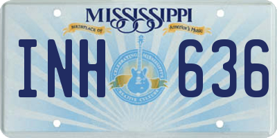 MS license plate INH636