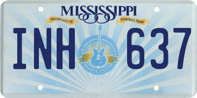 MS license plate INH637