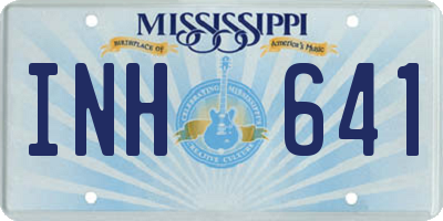 MS license plate INH641