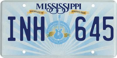 MS license plate INH645