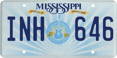 MS license plate INH646