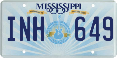 MS license plate INH649