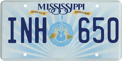 MS license plate INH650