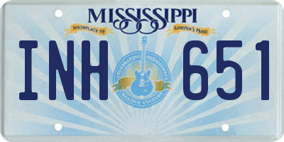 MS license plate INH651
