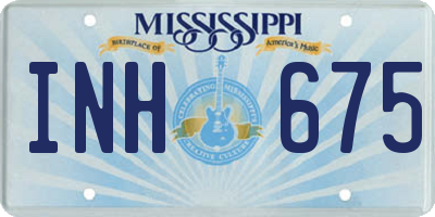 MS license plate INH675