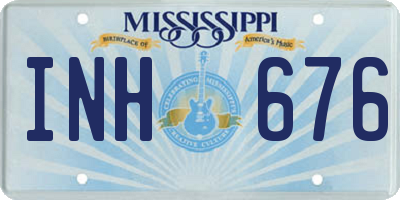 MS license plate INH676