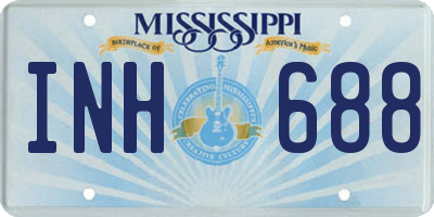 MS license plate INH688