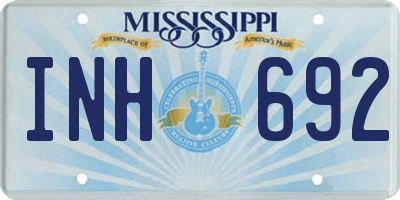 MS license plate INH692
