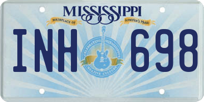 MS license plate INH698