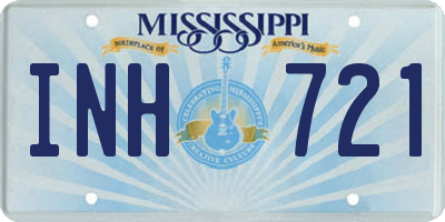 MS license plate INH721