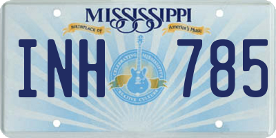 MS license plate INH785