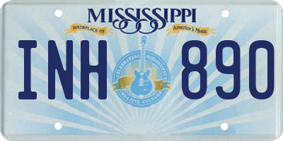 MS license plate INH890