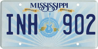 MS license plate INH902