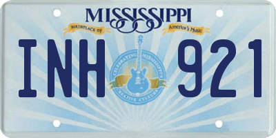 MS license plate INH921