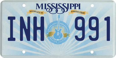 MS license plate INH991
