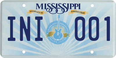 MS license plate INI001