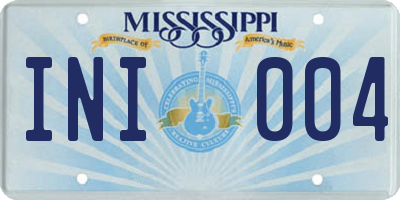 MS license plate INI004