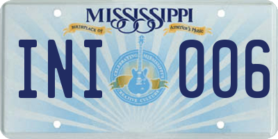 MS license plate INI006