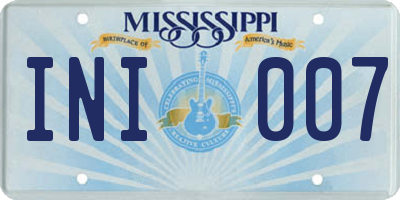MS license plate INI007
