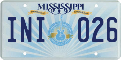 MS license plate INI026