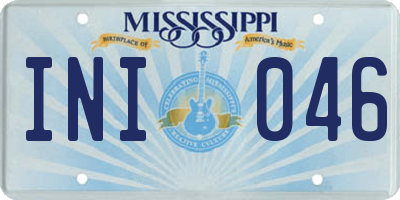 MS license plate INI046