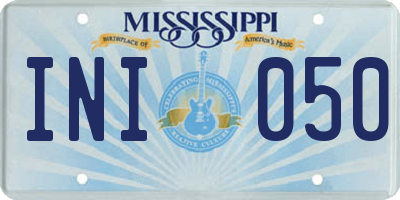 MS license plate INI050