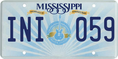 MS license plate INI059