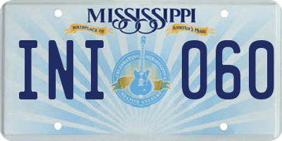 MS license plate INI060
