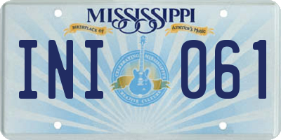 MS license plate INI061