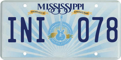 MS license plate INI078
