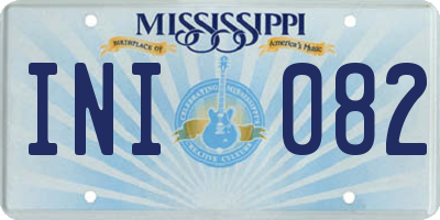 MS license plate INI082