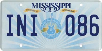 MS license plate INI086
