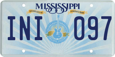 MS license plate INI097