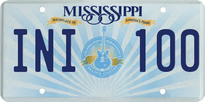 MS license plate INI100