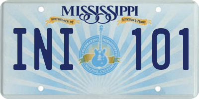 MS license plate INI101