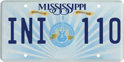 MS license plate INI110