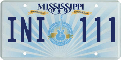 MS license plate INI111