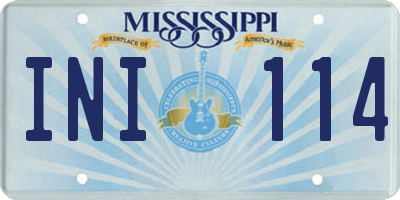 MS license plate INI114