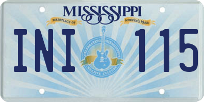 MS license plate INI115