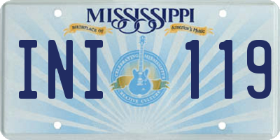 MS license plate INI119