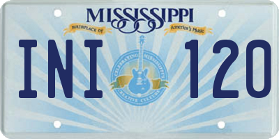 MS license plate INI120