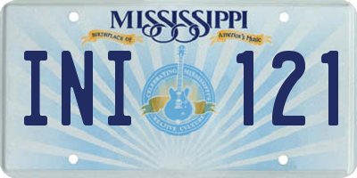 MS license plate INI121