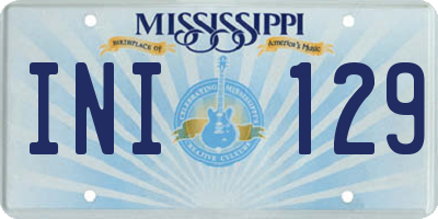 MS license plate INI129
