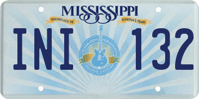 MS license plate INI132